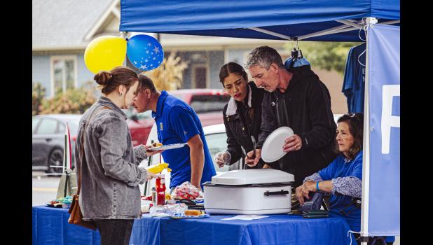 Wabasha rotary members serve warm food at their 75 year anniversary celebration on Saturday. Photos by Sophie Horgan