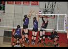 Junior Julia Branger sent a hard-hit ball through the Augusta block.