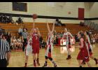 Freshman Kaitlyn Johnson scored a layup and drew a foul in the first half against Eleva-Strum. She finished with six points to pace the Lady Panthers in a tough, 53-14 loss to the Lady Cards.