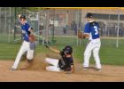 After making the out at second base, Trestan Meyer went for the double play at first.