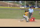 Senior Kenzie Hutchins was safe at second base on a close play.