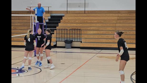 Augusta volleyball team in action at Chetek-Weyerhaeuser last week. Photo by Stacey Leslin courtesy of Facebook