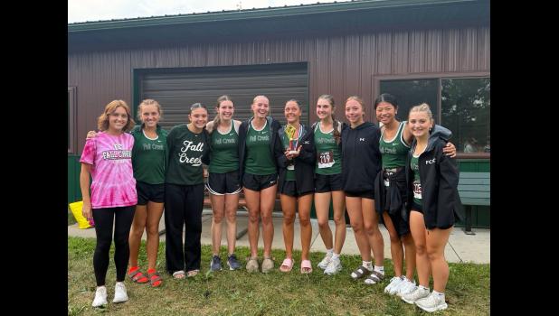 FCHS girls were the winners of the season-opening Indy/Gilmanton Invite at Pietrek Park near Arcadia. Photo courtesy of Fall Creek Sports History Facebook page